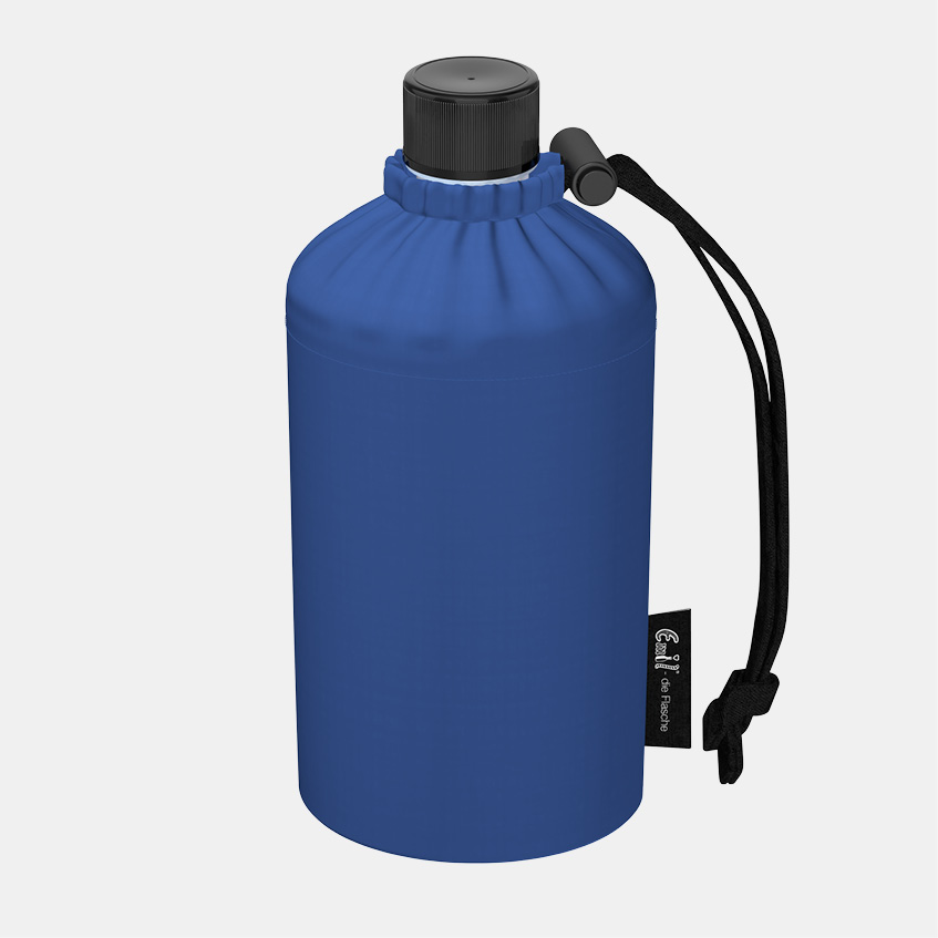Glas Trinkflasche blau