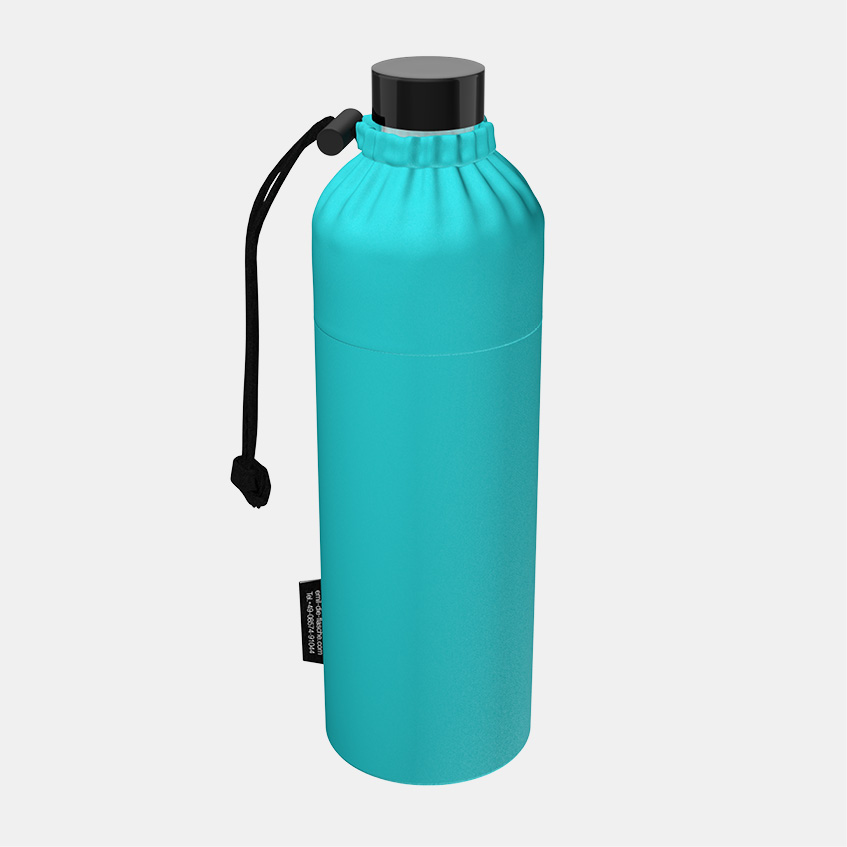 Glas Trinkflasche azur