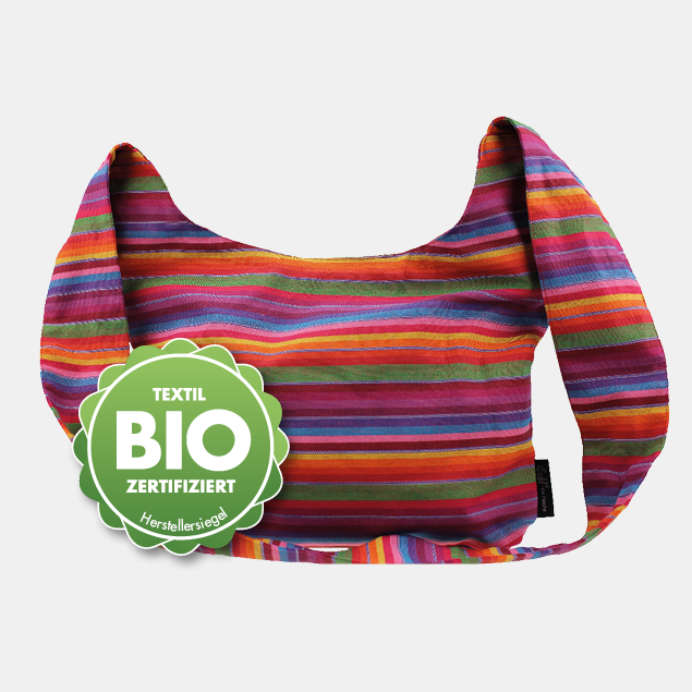 Shopper aus Baumwolle mit Reißverschluss Bio Streifen