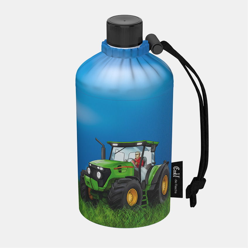 Kinder Glas Trinkflasche Traktor