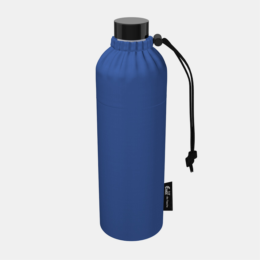 Glas Trinkflasche blau