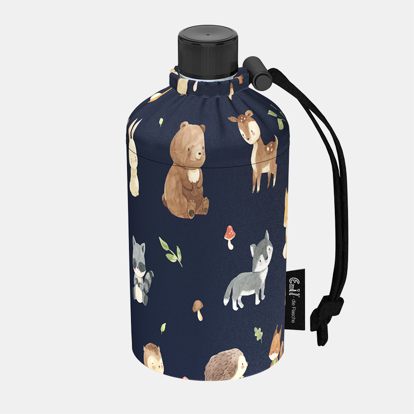 Emil Trinkflasche Glas mit Waldtieren