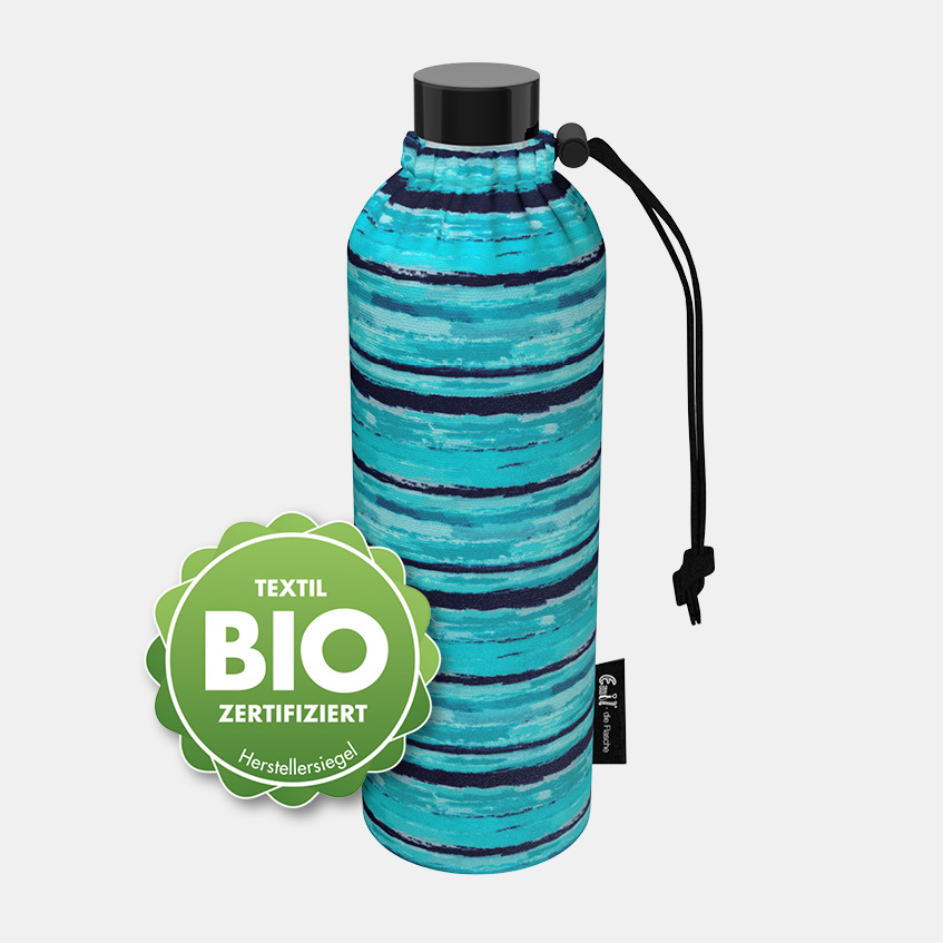 Glas Trinkflasche Bio Aquamarin