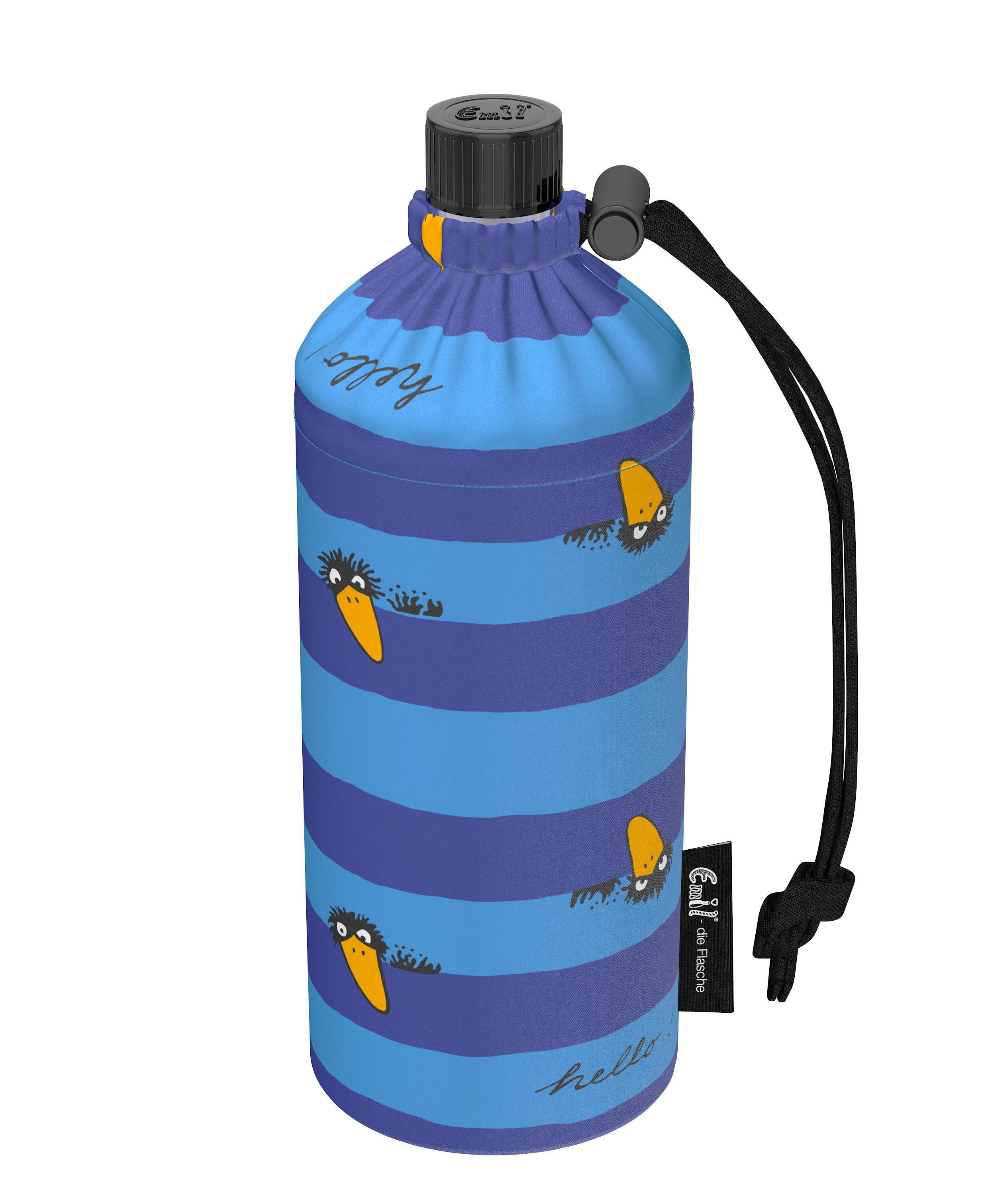 Trinkflasche Kinder Motiv Rabe Blau 0,4l