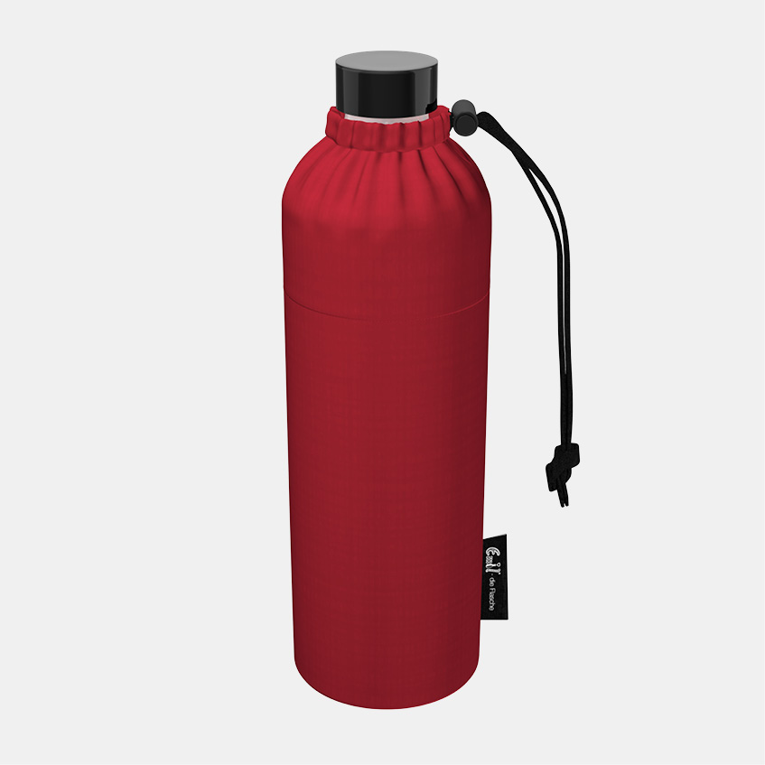 Glas Trinkflasche red