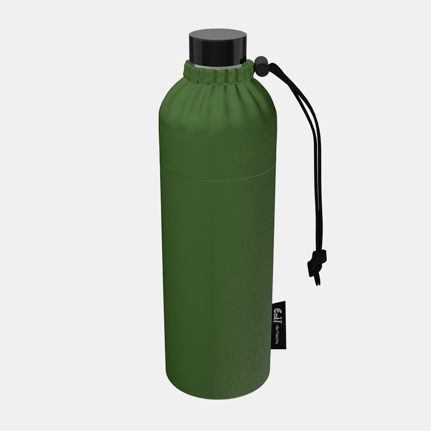 Glas Trinkflasche oliv