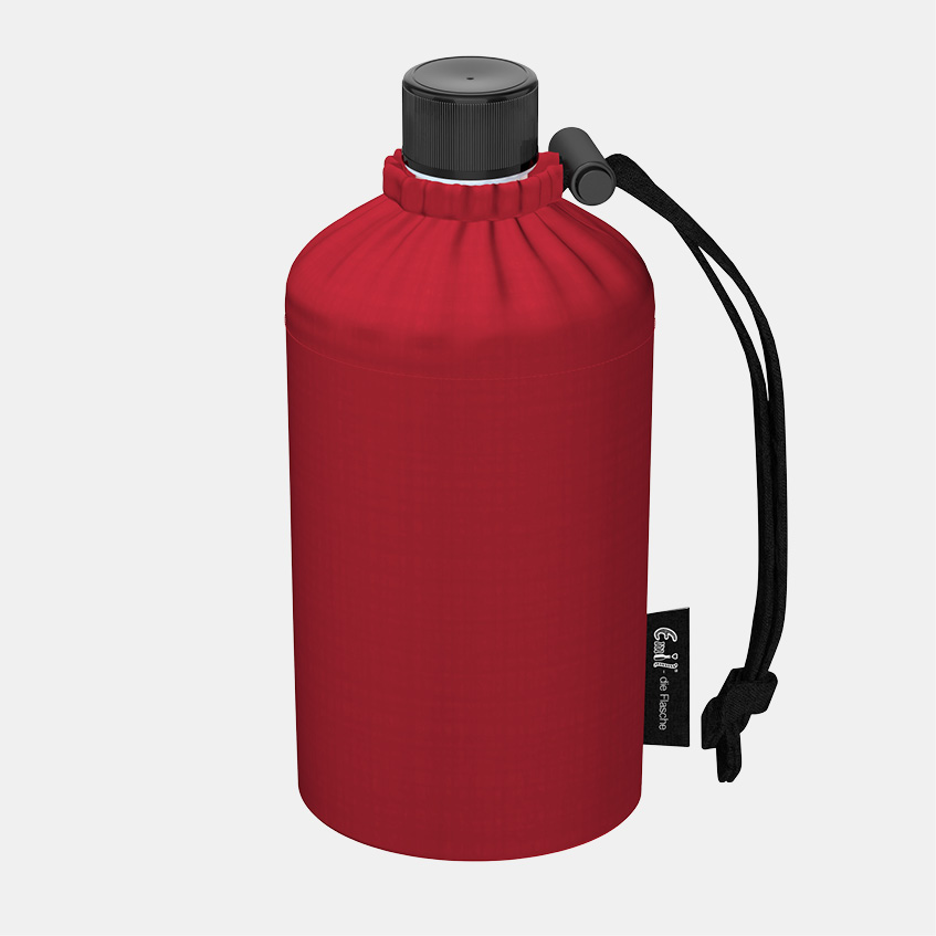Glas Trinkflasche rot