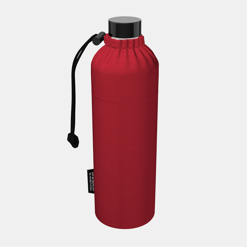 Glas Trinkflasche red