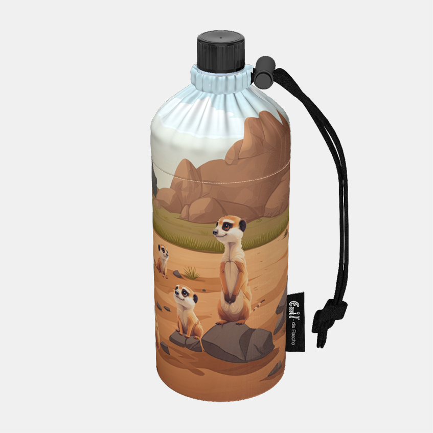 Trinkflasche Kinder Motiv Erdmännchen 0,4l