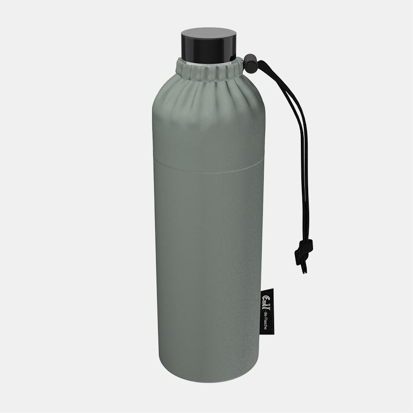 Glas Trinkflasche grey