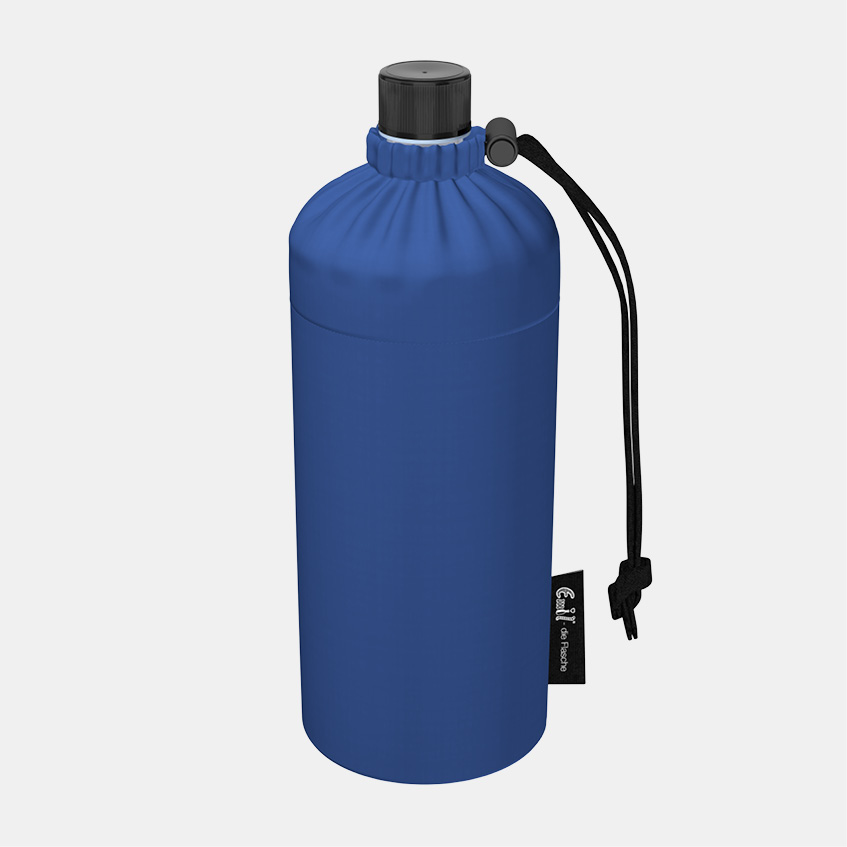 Glastrinkflasche blau