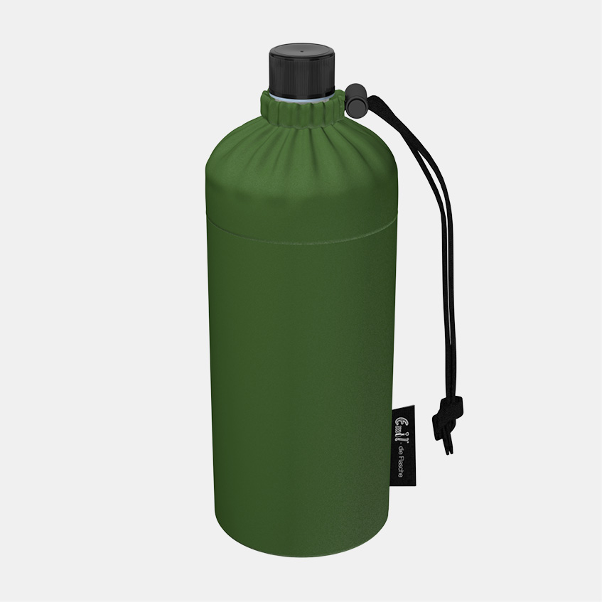 Glas Trinkflasche oliv