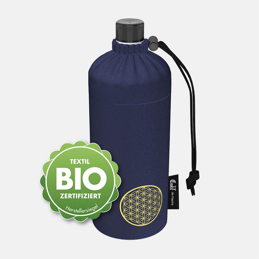 Trinkflasche Glas Lebensblume