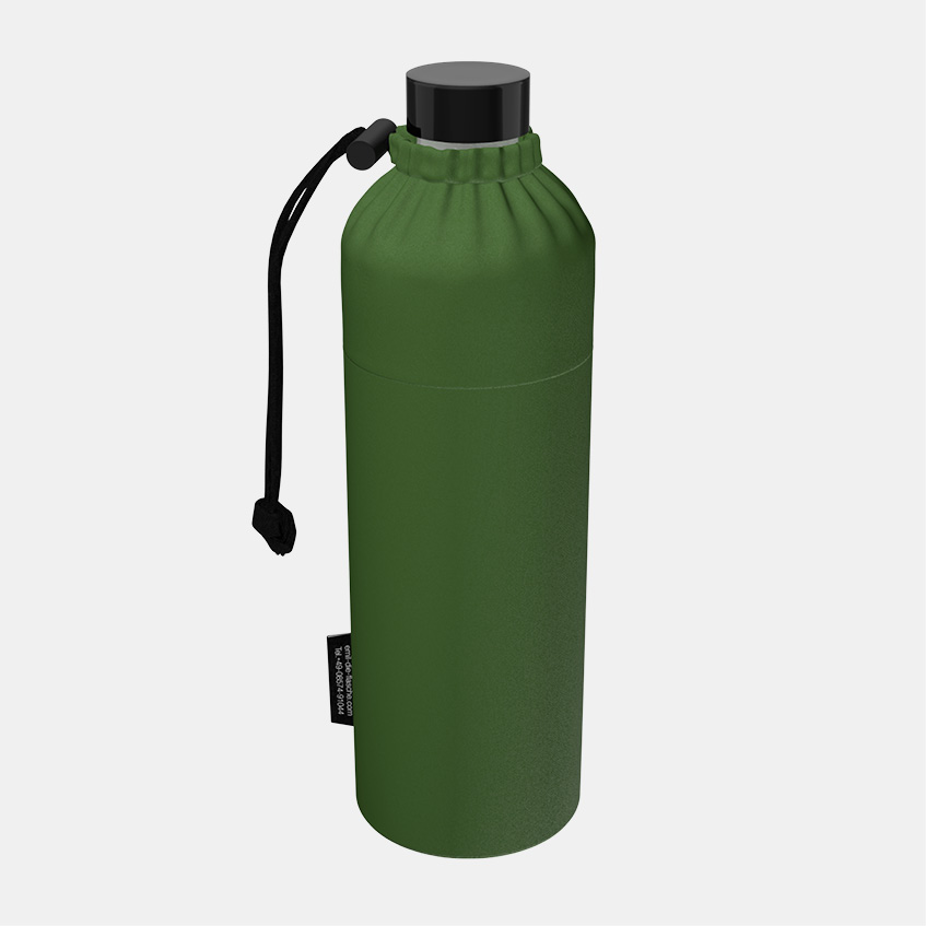 Glas Trinkflasche oliv