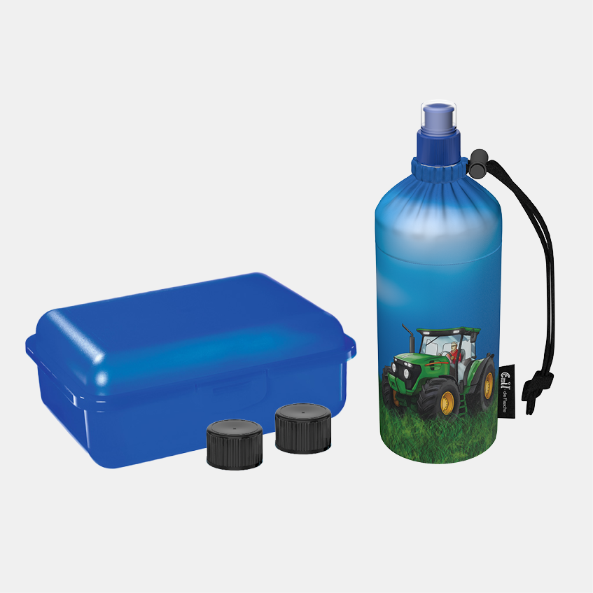 Emil Set Trinkflasche und Lunchbox Traktor