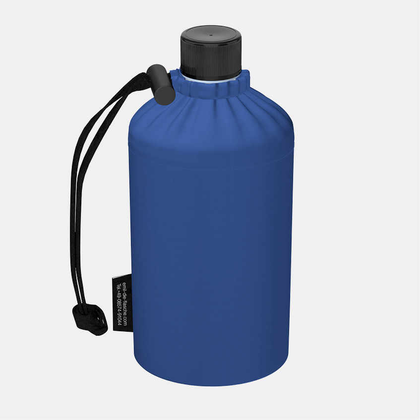 Glas Trinkflasche blau