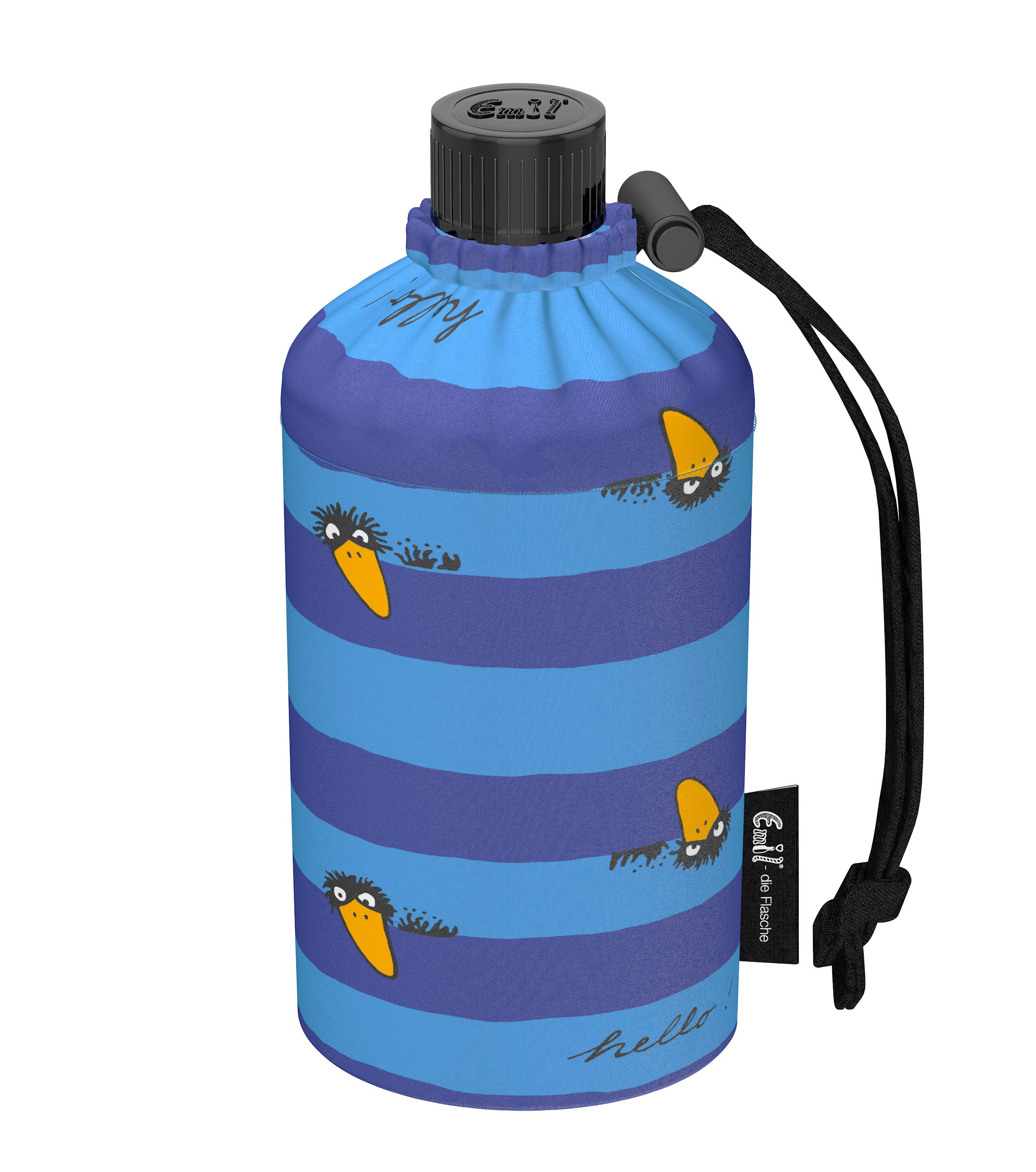 Trinkflasche Kinder Motiv Rabe blau 0,3l