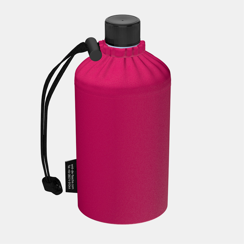 Glas Trinkflasche pink