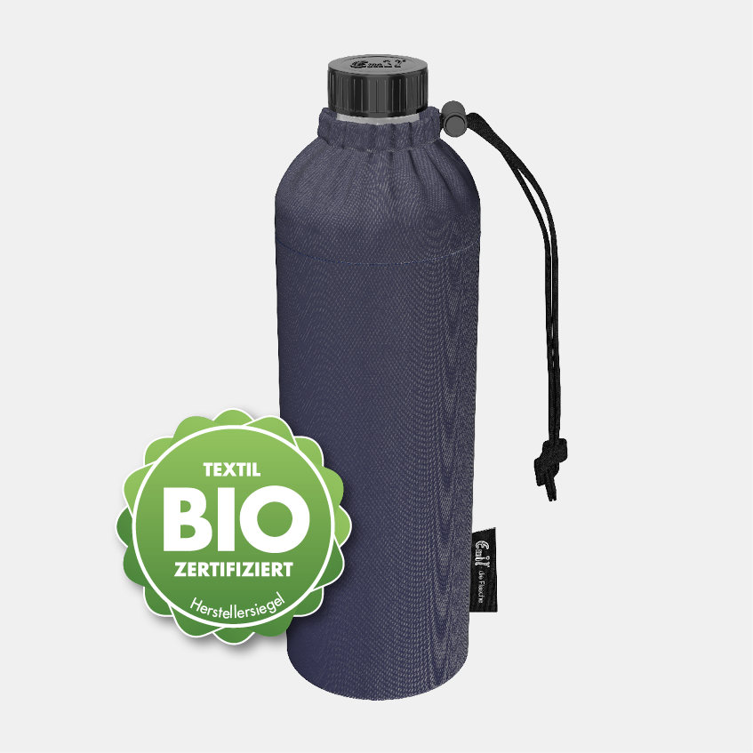 Bio Glastrinkflasche Blau
