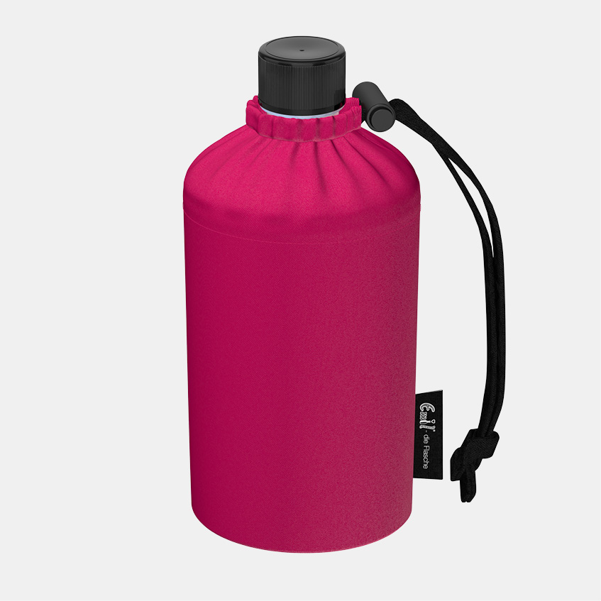Glas Trinkflasche pink