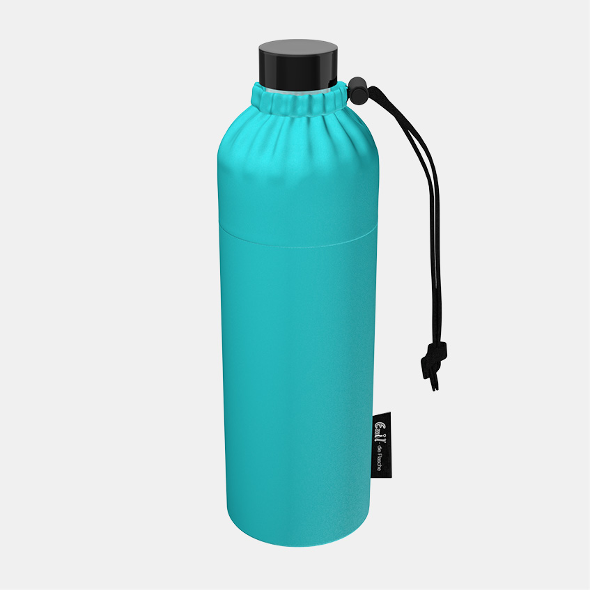 Glas Trinkflasche azur