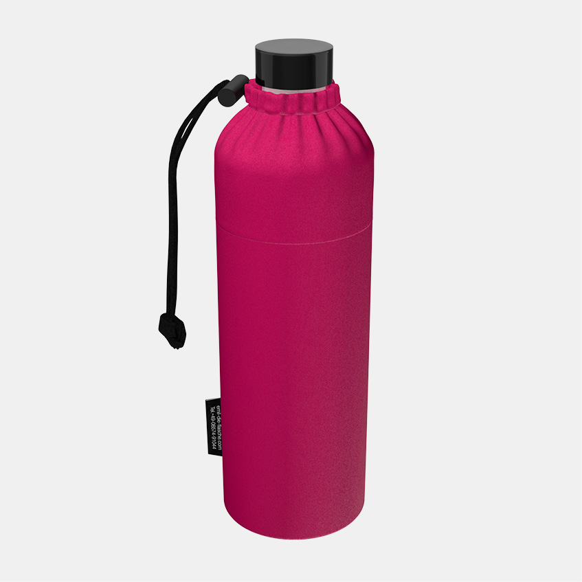 Glas Trinkflasche pink